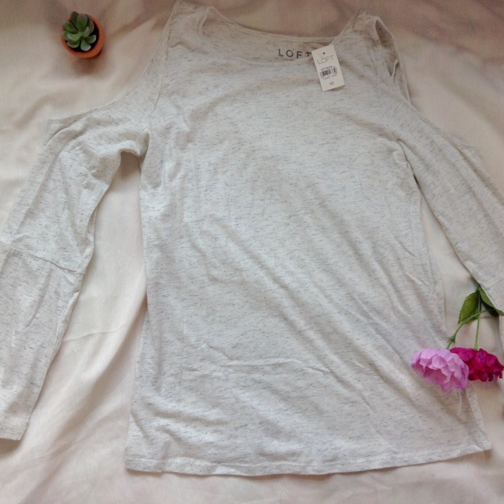 NEW! LOFT off the shoulder bell sleeve top